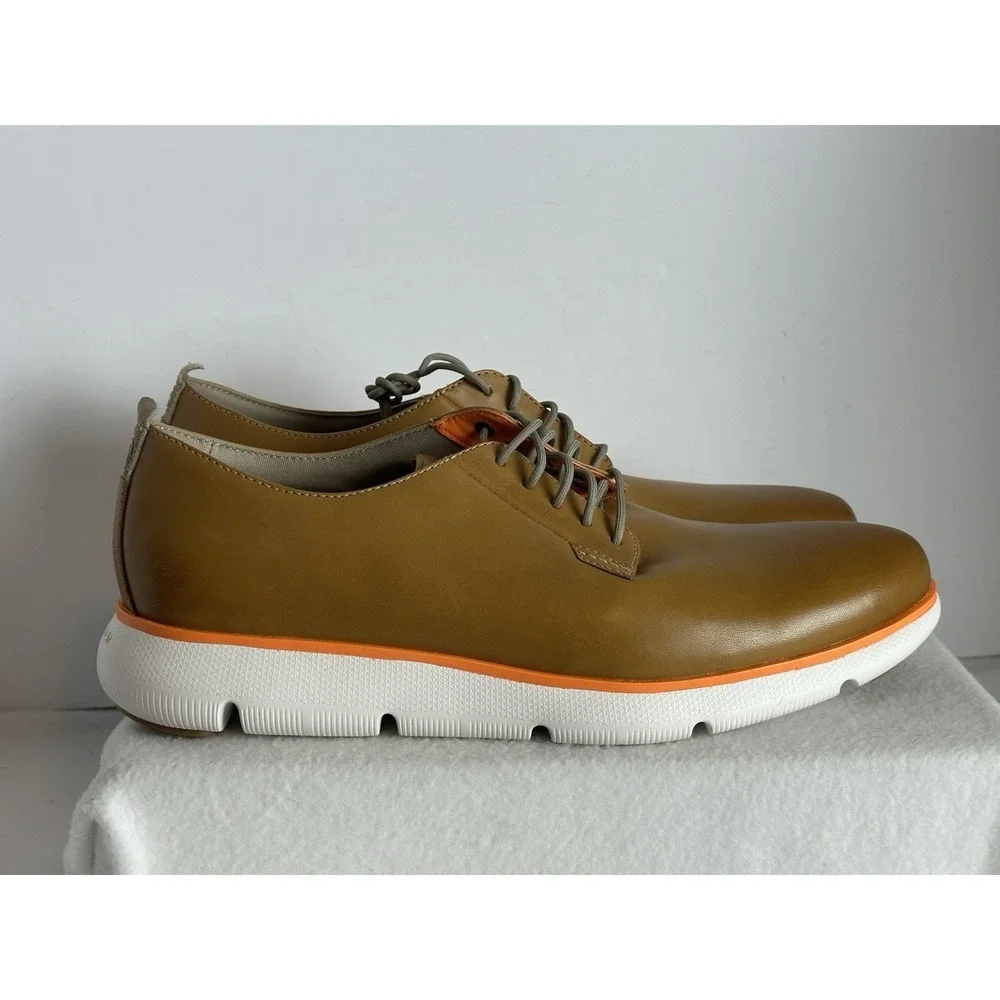 COLE HAAN Zerogrand Omni Postman Mens 11 M British Tan Leather Oxford Shoes NEW
